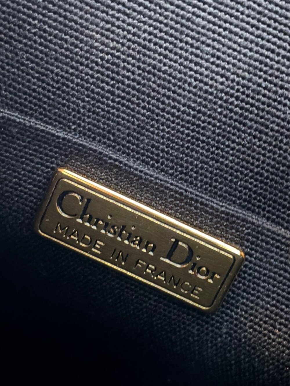 Vintage Dior black suede bag with gold chain with logo, Christian Dior evening - Picture 4 of 6